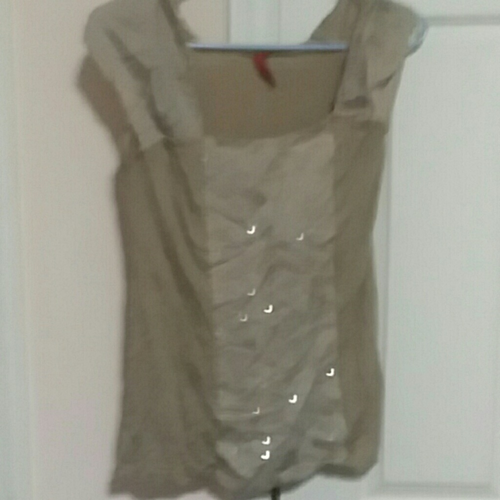 Beige shimmer top